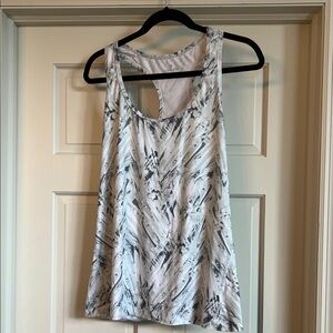 Athleta Gray Glacial Tulip back Brushstroke Tank Top